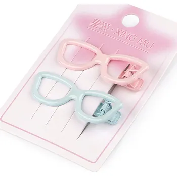 Kovové sponky do vlasů srdce, hvězdy, brýle, barva 13 mix brýle