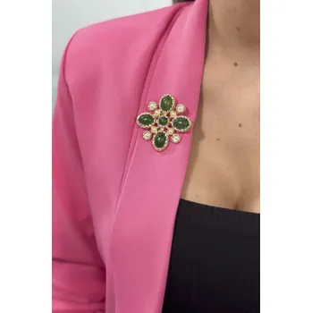 Dámská halenka Brož Květina 2 zelená UNI