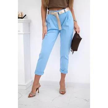 Dámské kalhoty Kalhoty Puntor s páskem modrý UNI