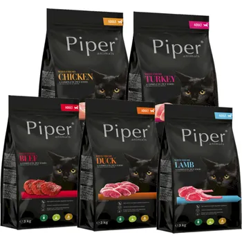 Krmivo pro kočku DOLINA NOTECI Piper Animals pro kočky Mix příchutě 15kg (5x3kg)