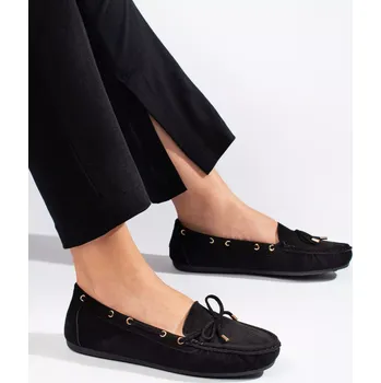Dámské mokasíny Designové mokasíny černé dámské bez podpatku 39