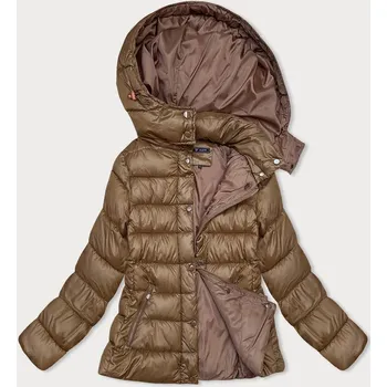 Hnědá dámská prošívaná zimní bunda s kapucí (YP-22075-101) odstíny hnědé S (36)