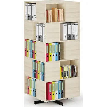 Dílna B2B Partner Otočný regál, 800×800×1932 mm, 4x 5 oddílů, dub přírodní