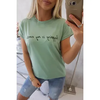 Nakupování je moje kardio tmavě mátová halenka UNI