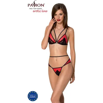 Dámská erotická souprava Passion Peonia set barva:červená L/XL