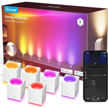 Nástěnné svítidlo Nástěnné SVÍTIDLO GOVEE LED CUBE 6 KS. H6088 RGBIC GOOGLE HOME ALEXA