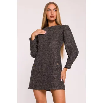 Dámské šaty M870 Tweed mini šaty - černé EU S