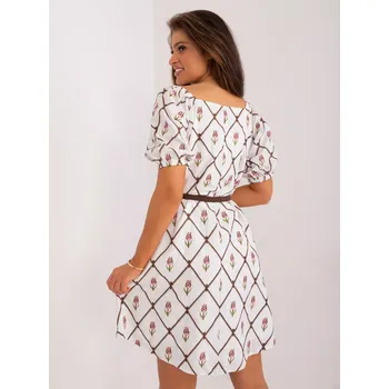 Dámské šaty LK SK 509406 šaty.31 bílo-hnědá S/M