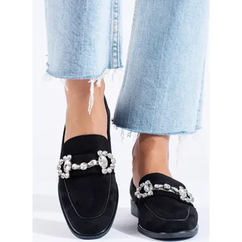 Dámské mokasíny Luxusní mokasíny dámské černé bez podpatku 37