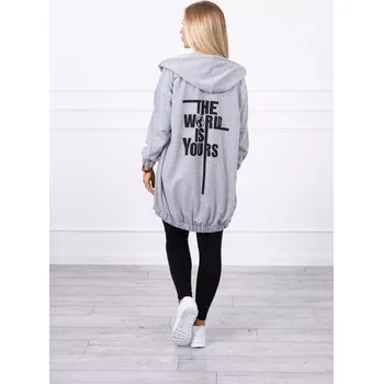 Dámská mikina Mikina s potiskem "The world is yours" šedá UNI