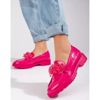 Dámské mokasíny Trendy růžové dámské mokasíny bez podpatku 39