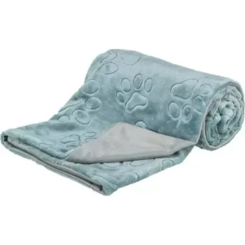 Pelíšek pro psa TRIXIE Plyšová deka BARRY, dvouvrstvý samet, modrá/šedá 100 x 75 cm