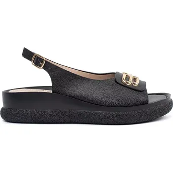 Dámské sandále Praktické černé sandály dámské bez podpatku 38