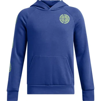 Chlapecká mikina Dětská mikina přes hlavu Under Armour B RIVAL FLEECE SPIRALLOGO HD modrá 1386990-432 - YXS | UK 7,5 | US 10