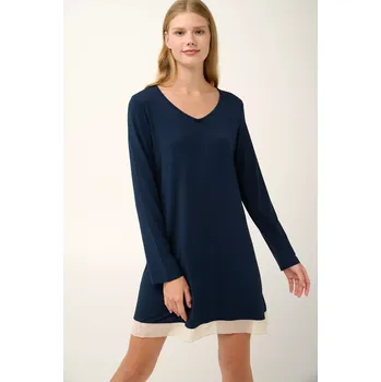 Vamp - Jednobarevná noční košile 21947 - Vamp blue iberian l