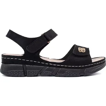 Dámské sandále Výborné černé sandály dámské bez podpatku 36