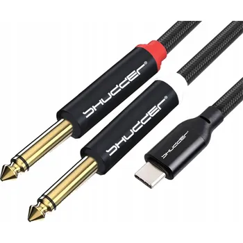 Audio kabel Kabel USB-C na 6,3mm Jack stereo L+R, 4m, Shudder PREMIUM NYLON