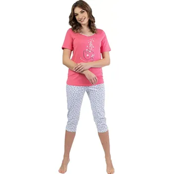 Dámské pyžamo Dámské pyžamo 685 coral - REGINA korálová XL