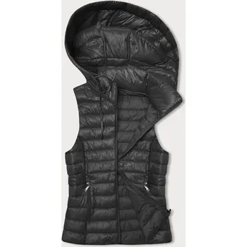 Dámská vesta Prošívaná vesta v grafitové barvě s kapucí (16M9138-105) odstíny šedé XL (42)