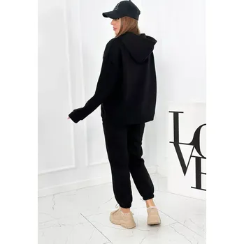 Dámská halenka Izolovaná bavlněná souprava, mikina + kalhotami Brooklyn černý UNI