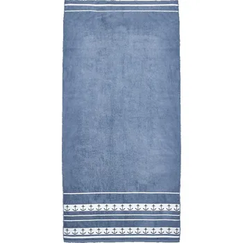 Modrá bavlněná plážová osuška 90x180 cm Anchors – Catherine Lansfield ID_1802087