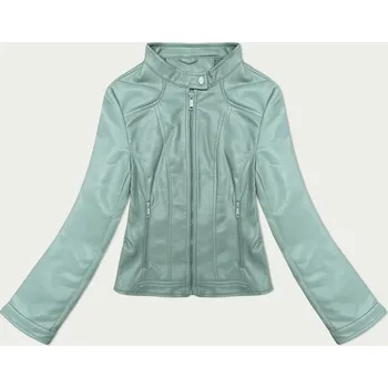 Krátká dámská bunda ramoneska v mátové barvě se stojáčkem J Style (11Z8127) odstíny zelené S (36)