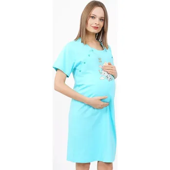 Dámská noční košile mateřská Slůně zelená S