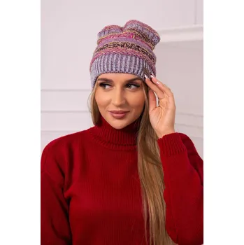 Čepice Čepice s fleecem Patrycja K254 fialová+šedá UNI