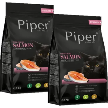 Krmivo pro kočku DOLINA NOTECI Piper Animals s lososem pro sterilizované kočky 2x3kg