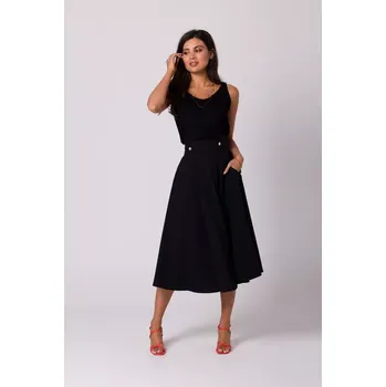 Dámská sukně B265 Sukně s vysokým pasem - černá EU M