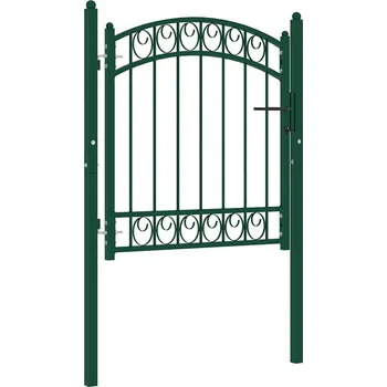vidaXL Zahradní branka s obloukem ocelová 100 x 100 cm zelená
