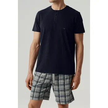 Pánské pyžamo Atlantic NMP-380 barva:tmavě modrá/šedá 2XL