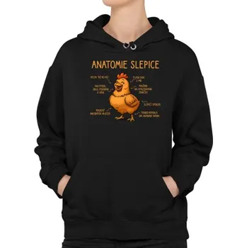 Žertovný předmět Anatomie slepice - dámská mikina s potiskem- Tričkový.cz