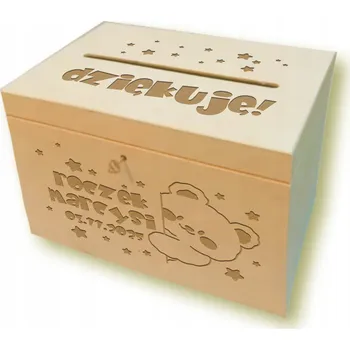 Dárková krabička KRABIČKA NA OBÁLKY PŘÁNÍ DŘEVĚNÁ KRABIČKA gravírování NA ROK 1. narozeniny