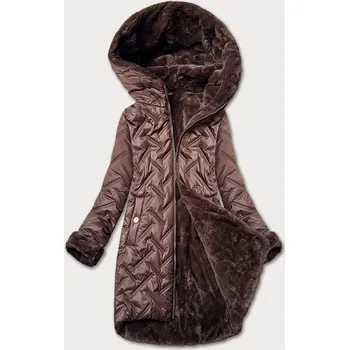 Dámská bunda v čokoládové barvě pro přechodné období s kožešinovou podšívkou S'west (B8253-14014) odstíny hnědé M (38)