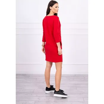 Dámské šaty 3D grafické šaty se zirkony červené barvy UNI