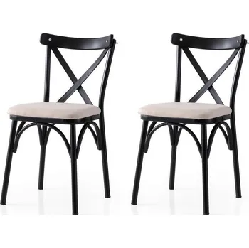 Jídelní židle Sada jídelních židlí Ekol Cream and Black, 2 ks, krémová