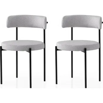 Jídelní židle Sada jídelních židlí Gini Light Grey and Black, 2 ks, světle šedá