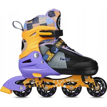 Kolečkové brusle Brusle 2v1 žluté dětské nastavitelné Nils Extreme S 31-34