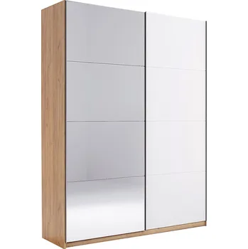 Šatní skříň Skříň s posuvnými dveřmi 2,0x2,4m (Dveře Lesklé Bílé/Zrcadlo) série N Asti