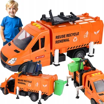 autíčko Popelářské auto Norimpex 1009655 oranžové