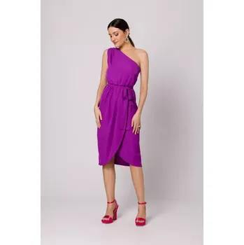 Dámské šaty K160 Šaty na jedno rameno - levandulové EU S