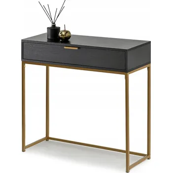 Konferenční stolek Konzolový Stolek Mebel-Partner černá, zlatá matná 80 x 76,5 x 28 cm