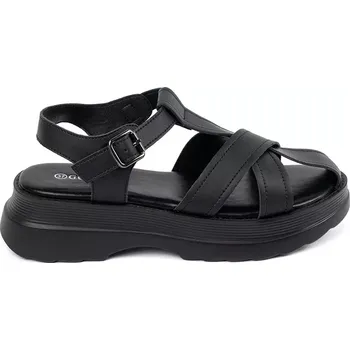 Dámské sandále Klasické černé dámské sandály platforma 38