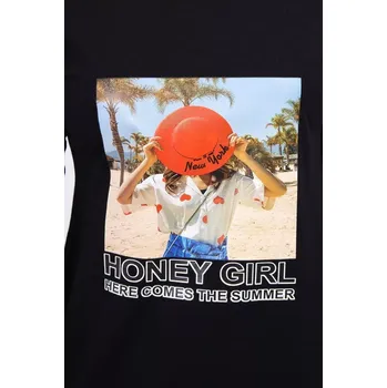 Dámské šaty Šaty s potiskem Honey girl černé UNI