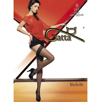Dámské punčochy Samodržící punčochy Gatta Michelle nr 04 lycra 8 den golden/odd.béžová 1/2-XS/S