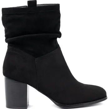 Dámská zimní obuv Trendy černé kotníčkové boty dámské na širokém podpatku 41