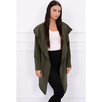 Volně padnoucí khaki bunda s kapucí UNI