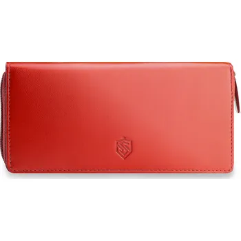 Červená dámská kožená peněženka STEVENS Velká pouzdrová peněženka s RFID ochranou Q3