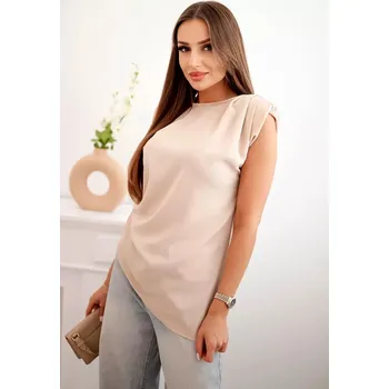 Dámská halenka Elegantní dámská halenka s volánky a asymetrickým střihem béžový UNI